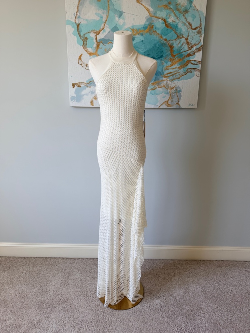 Bailey 44 White Halter Knit Maxi Dress